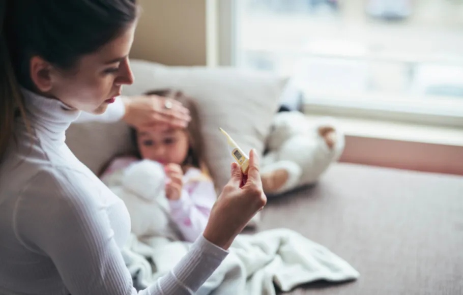 Sjukt barn och mamma