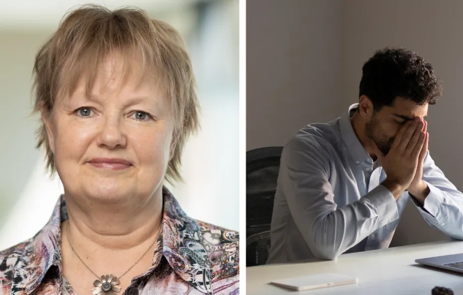 Monica Bertilsson och oroad man