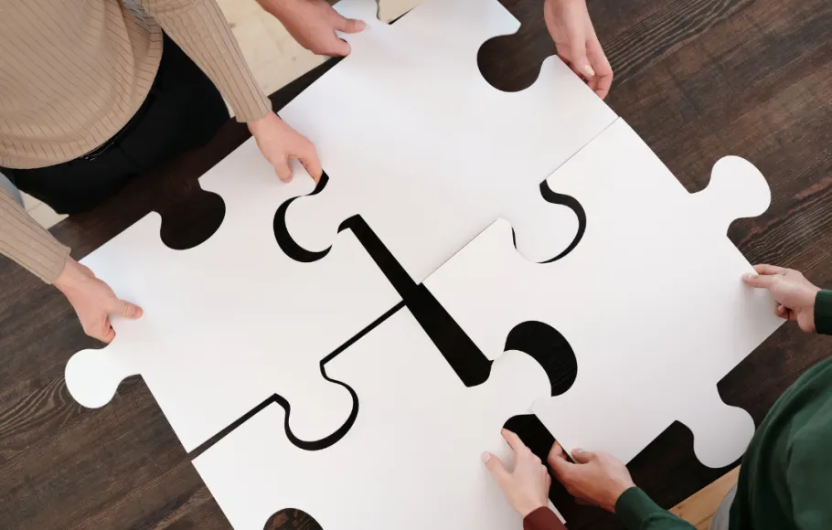 puzzel arbetet