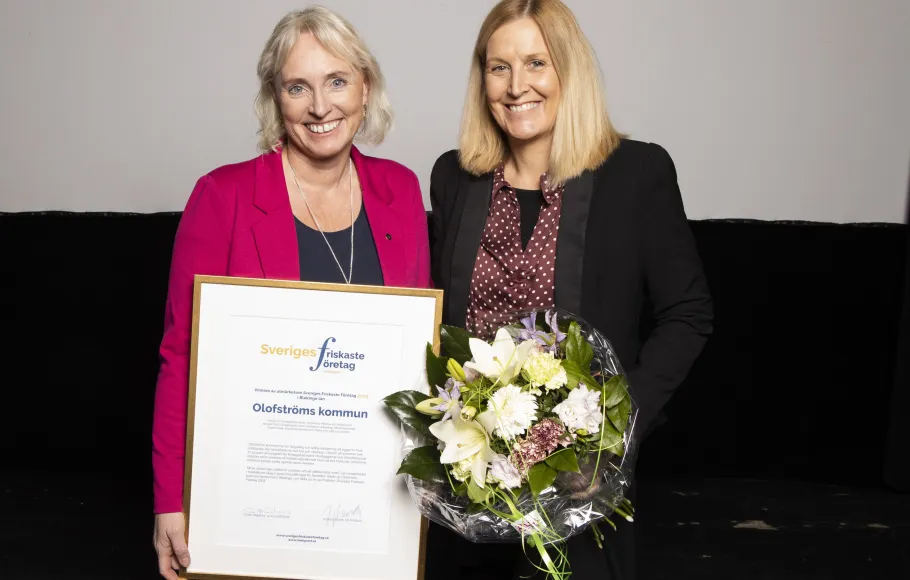 Irene Robertsson Kommunchef Olofströms kommun och Ulrika Westh Chef Region Syd Feelgood