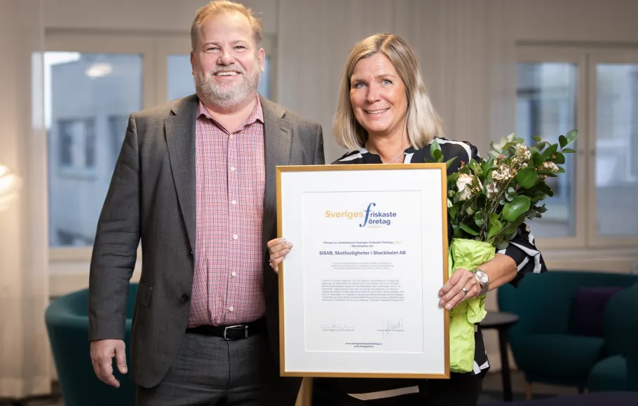 Joachim Morath VD Feelgood och Carina Swerlander HR-chef SISAB