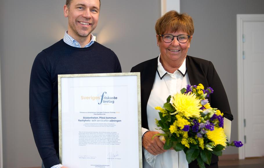 Johan Engström Chef Region Norr Feelgood och Margareta Lundgren avdelningschef på Fastighets- och serviceförvaltningen Piteå Kommun